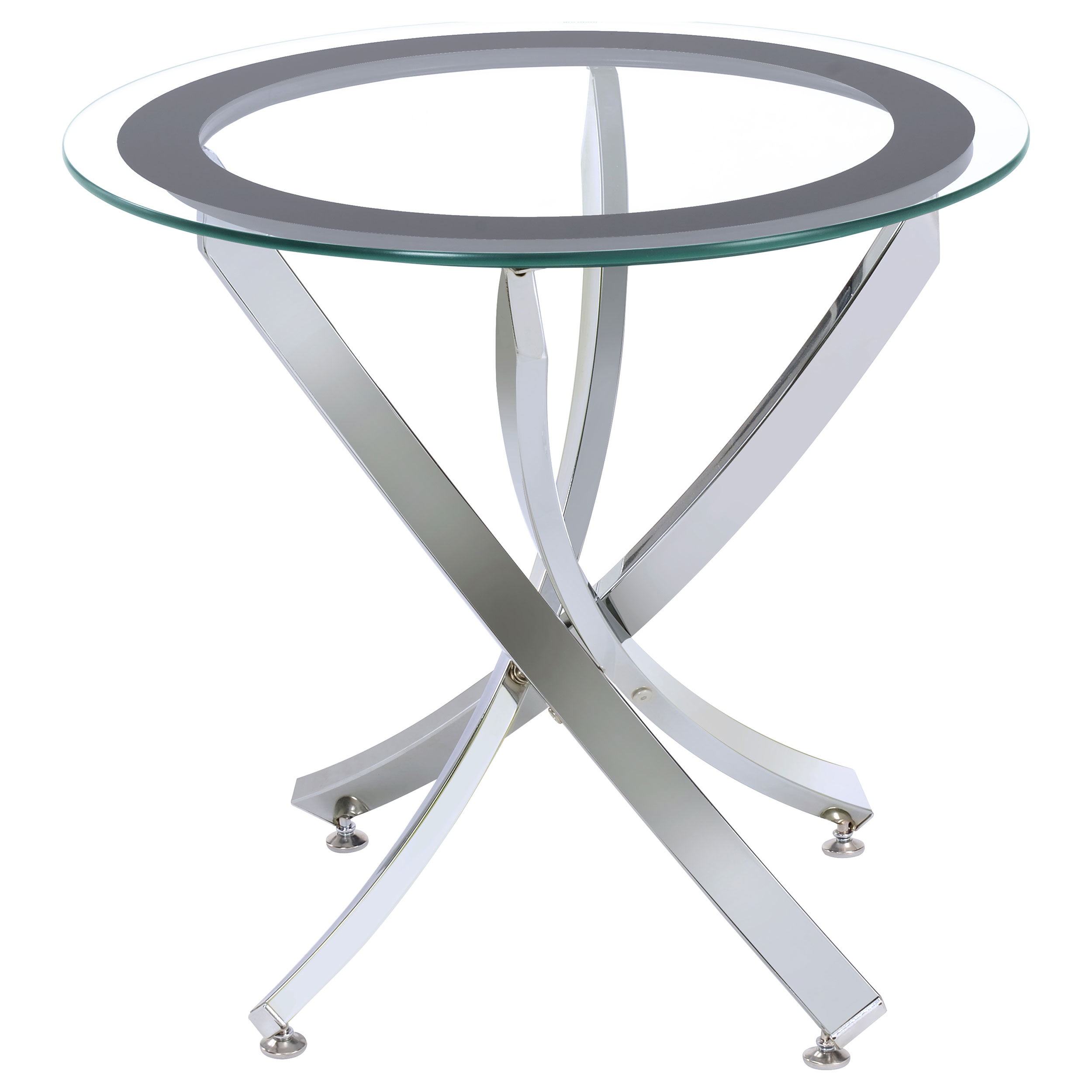 Brooke Round Glass Top Side End Table Metal Base Chrome Brooke Round Glass Top Side End Table Metal Base Chrome product image