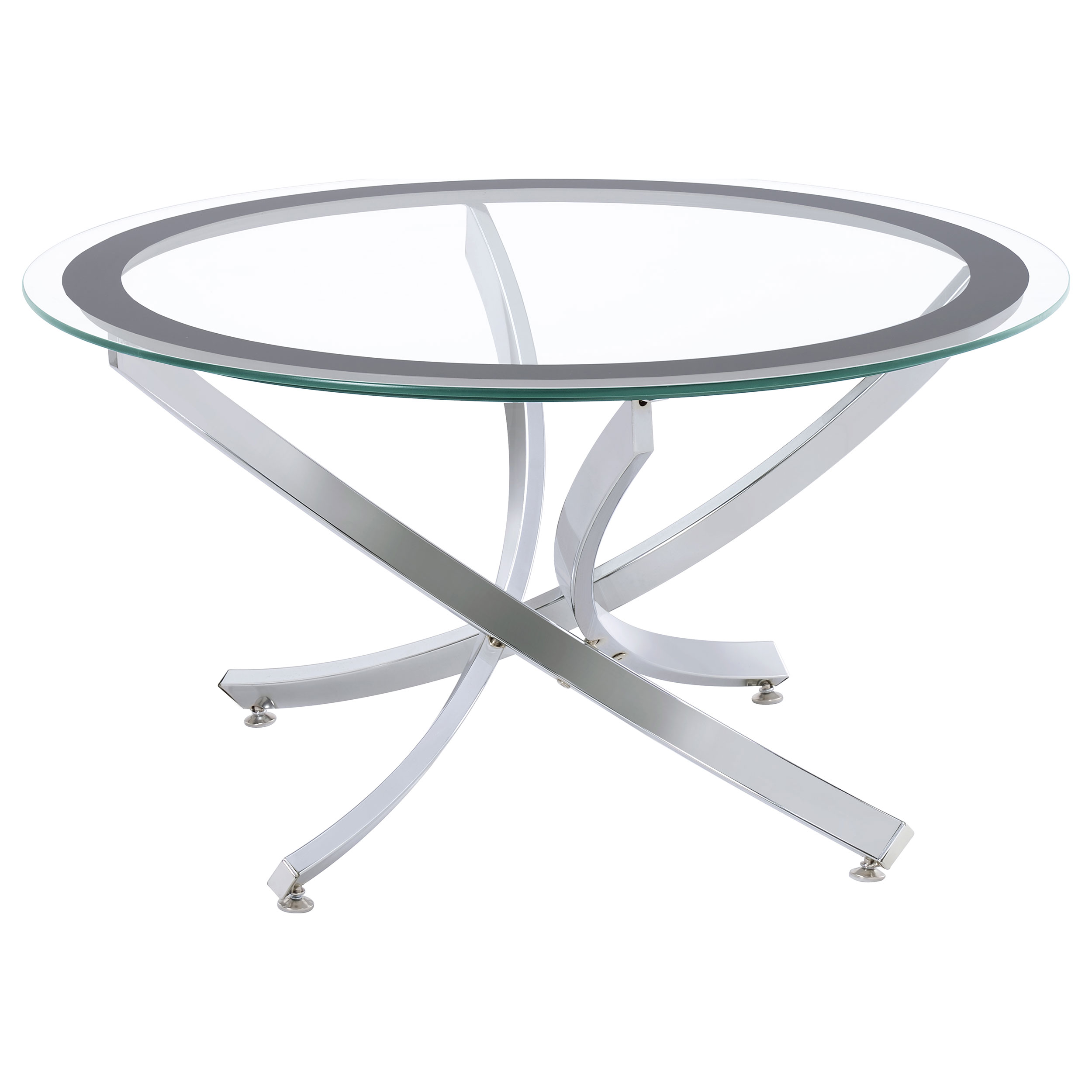 Brooke Round Glass Top Coffee Table Metal Base Chrome Brooke Round Glass Top Coffee Table Metal Base Chrome product image