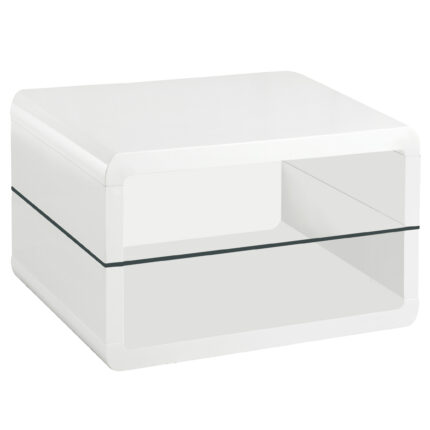 Elana 1-shelf Rectangular Side End Table White High Gloss product image