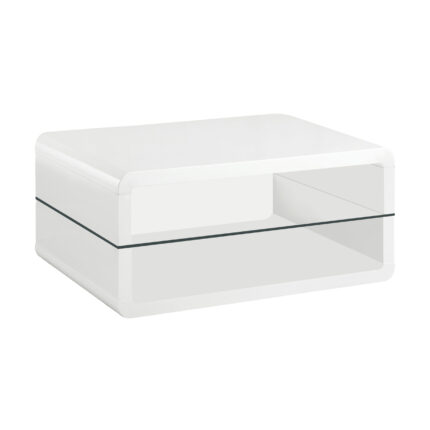 Elana 1-shelf Rectangular Coffee Table White High Gloss product image