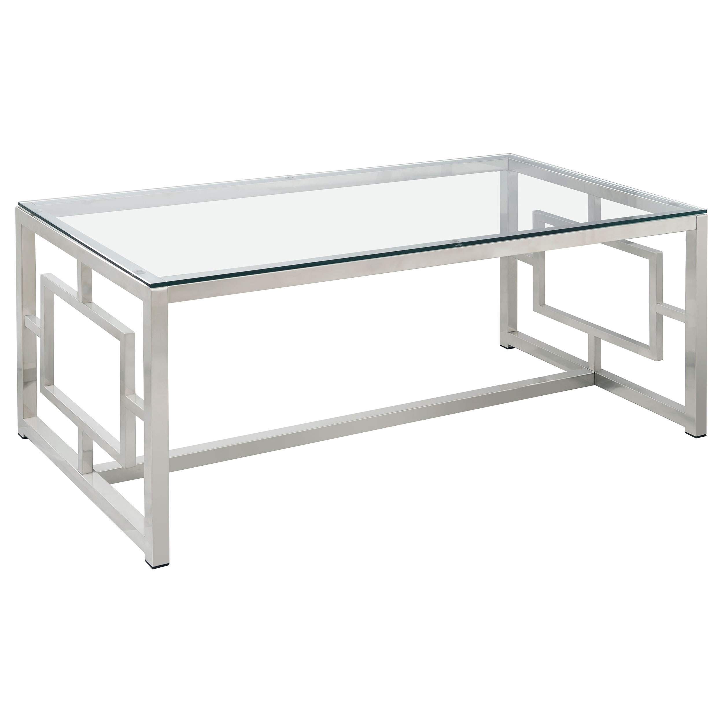 Merced Rectangular Glass Top Coffee Table Nickel Merced Rectangular Glass Top Coffee Table Nickel product image