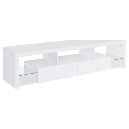 Jude 2-drawer Engineered Wood 71-inch TV Stand High Gloss White product image