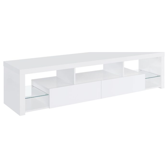 Jude 2-drawer Engineered Wood 71-inch TV Stand High Gloss White product image