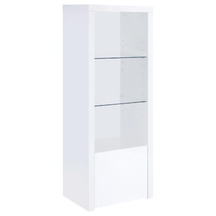 Jude 3-shelf Engineered Wood Media Tower High Gloss White product image