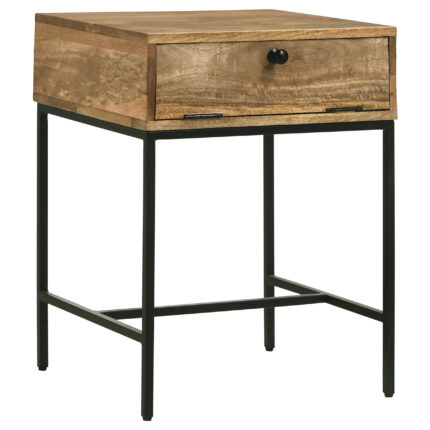 Stephie Rectangular Side End Table with Storage Honey Brown product image