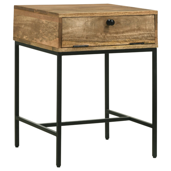 Stephie Rectangular Side End Table with Storage Honey Brown product image