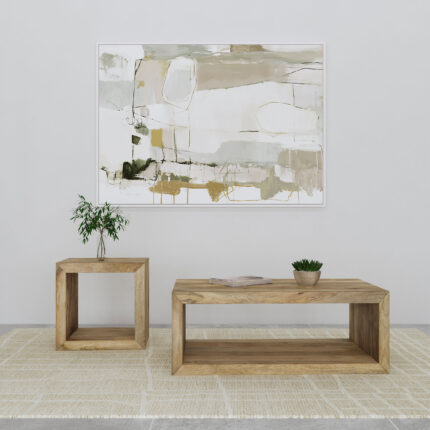 Benton 2-piece Solid Mango Coffee and End Table Set Natural product image