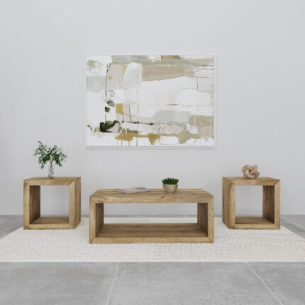 Benton 3-piece Solid Mango Coffee and End Table Set Natural product image