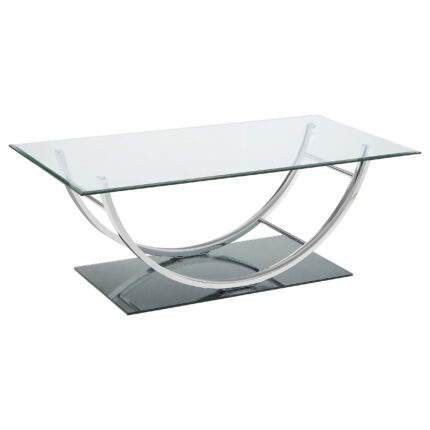 Danville Rectangular U-Shaped Glass Top Coffee Table Chrome product image