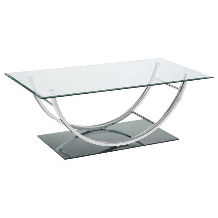 Danville Rectangular U-Shaped Glass Top Coffee Table Chrome product image
