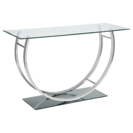 Danville U-shaped Glass Top Entryway Console Table Chrome product image