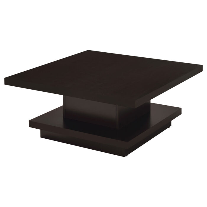 Reston Square Engineered Wood Coffee Table with Casters Cappuccino product image