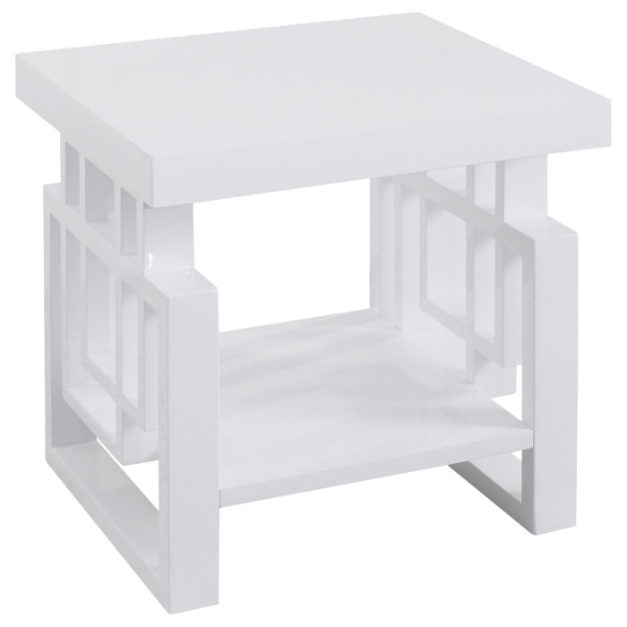 Schmitt Rectangular Side End Table White High Gloss product image