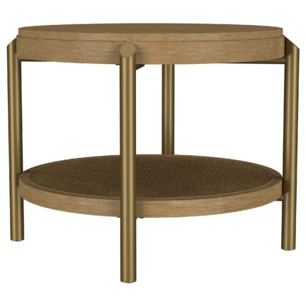 Arini Round End Side Table With Storage Shelf Sand Wash product image