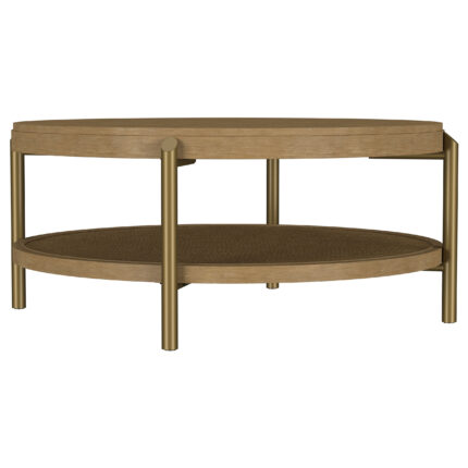 Arini Round Coffee Table With Storage Shelf Sand Wash product image