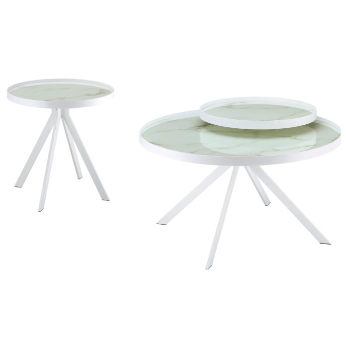 Briggs 2-piece Round Coffee and End Table Set White product image