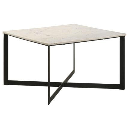 Tobin Square Marble Top Coffee Table White and Black product image