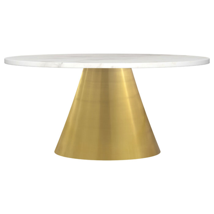 Avon Round Marble Top Stainless Steel Coffee Table White product image