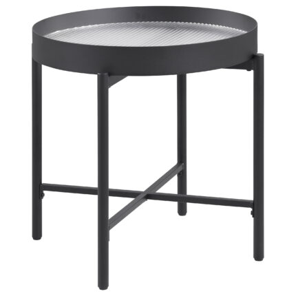 Ozella Round End Side Table with Recessed Top Sandy Black product image