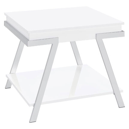 Marcia Rectangular Side End Table White High Gloss product image