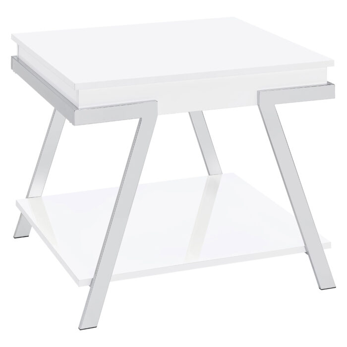 Marcia Rectangular Side End Table White High Gloss product image