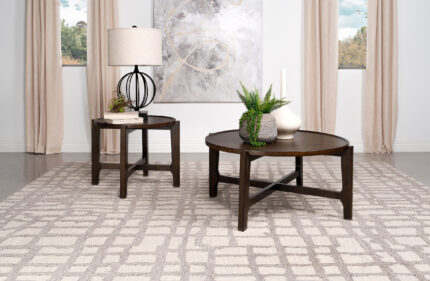 Cota 2-piece Solid Wood Coffee and End Table Set Dark Brown product image