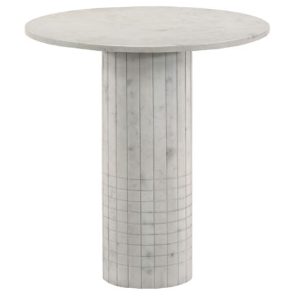 Astoria Round Genuine Marble Side End Table White product image