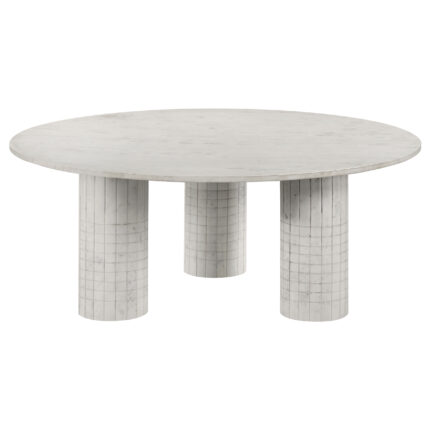 Astoria Round Genuine Marble Coffee Table White product image