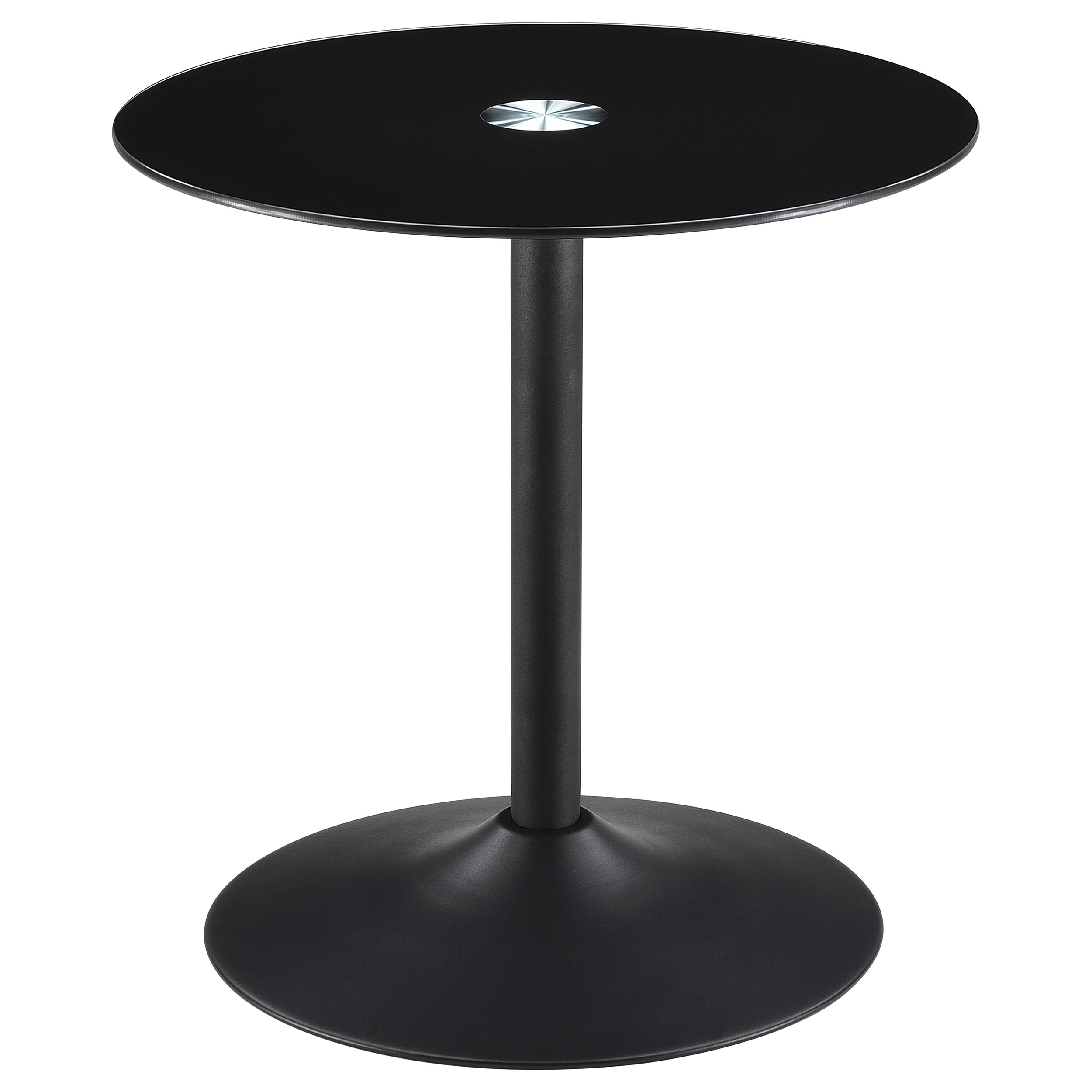Ganso Round Metal End Table With Tempered Glass Top Black Ganso Round Metal End Table With Tempered Glass Top Black product image