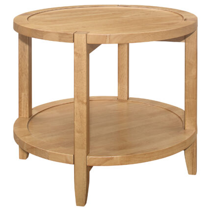 Camillo Round Solid Wood Side End Table Maple Brown product image