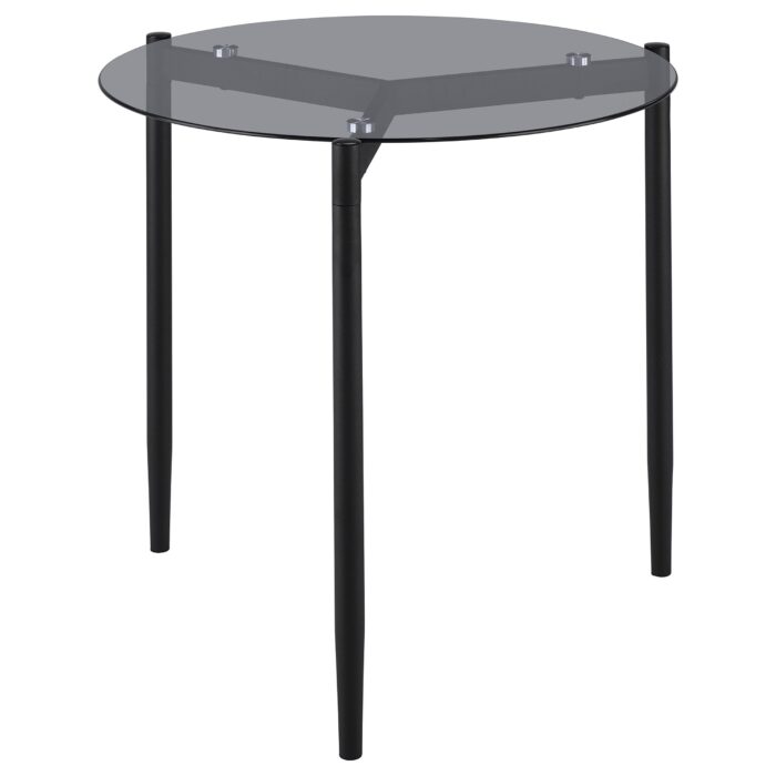 Rosalie Round Smoked Glass Top End Table Grey product image