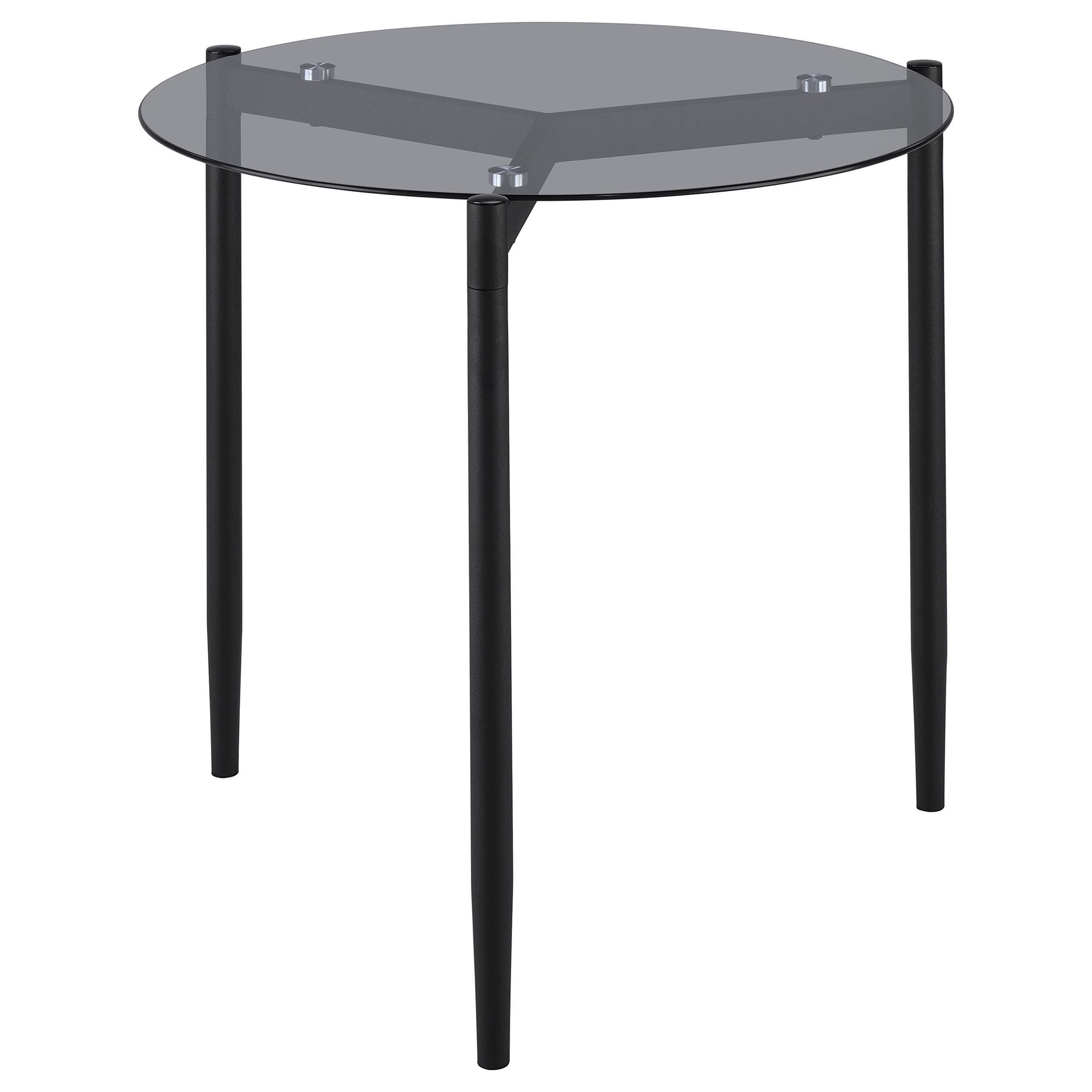 Rosalie Round Smoked Glass Top End Table Grey Rosalie Round Smoked Glass Top End Table Grey product image