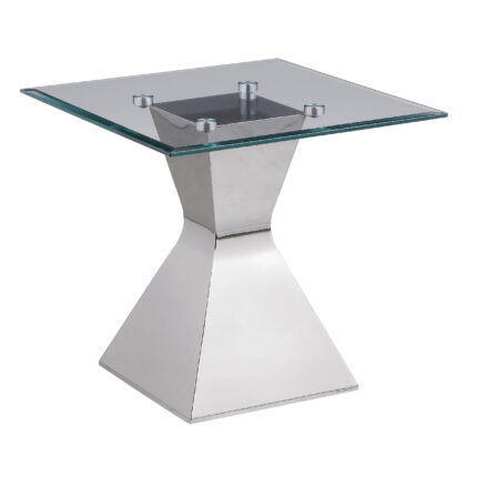 Jenny Glass Top Stainless Steel Side End Table Chrome product image