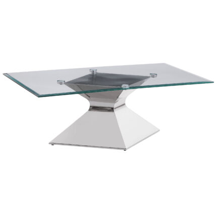 Jenny Glass Top Stainless Steel Coffee Table Chrome product image