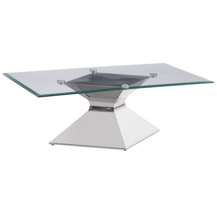 Jenny Glass Top Stainless Steel Coffee Table Chrome product image