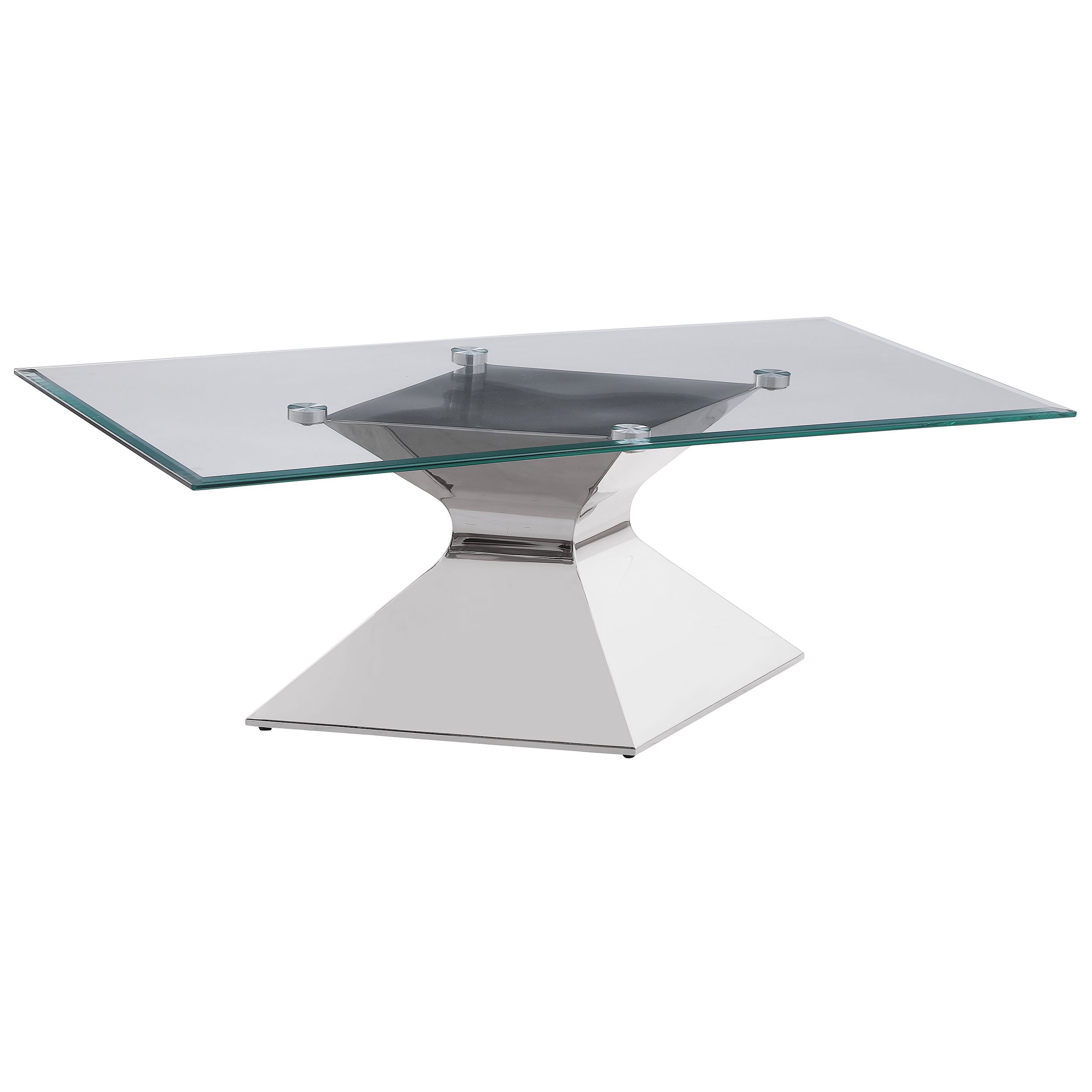 Jenny Glass Top Stainless Steel Coffee Table Chrome Jenny Glass Top Stainless Steel Coffee Table Chrome product image