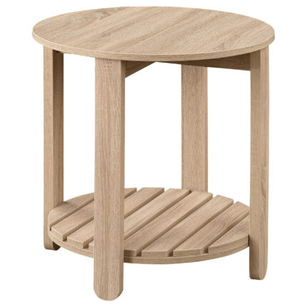 Fowler 1-shelf Round Engineered Wood Side End Table Natural product image