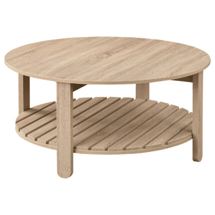 Fowler 1-shelf Round Engineered Wood Coffee Table Natural product image