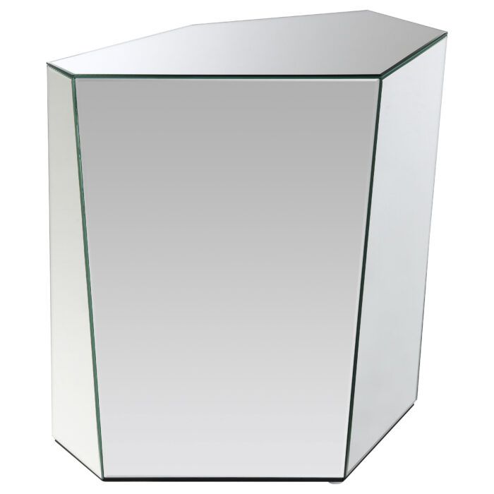 Capella Mirrored Abstract Geometric End Table Silver product image