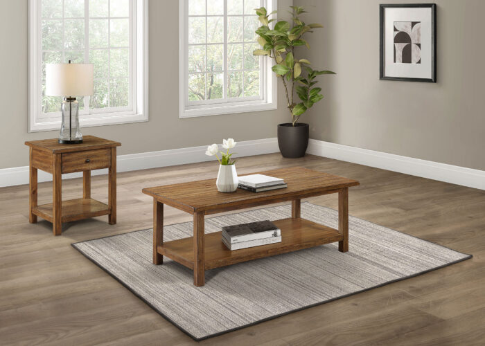 Payne 2-piece Coffee and 1-drawer End Table Set Brown product image