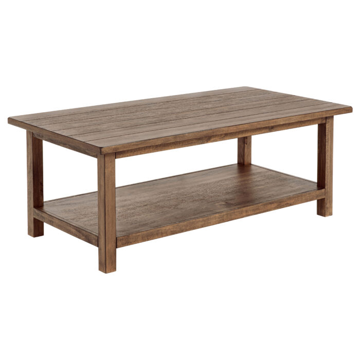 Payne Wood Coffee Table with Shelf Distressed Brown product image