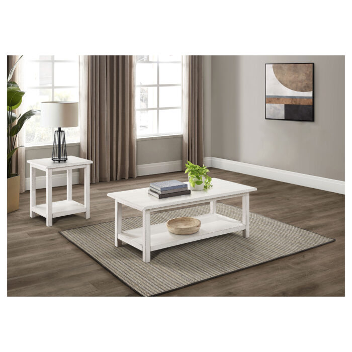 Payne 2-piece Coffee and End Table Set Distressed White product image