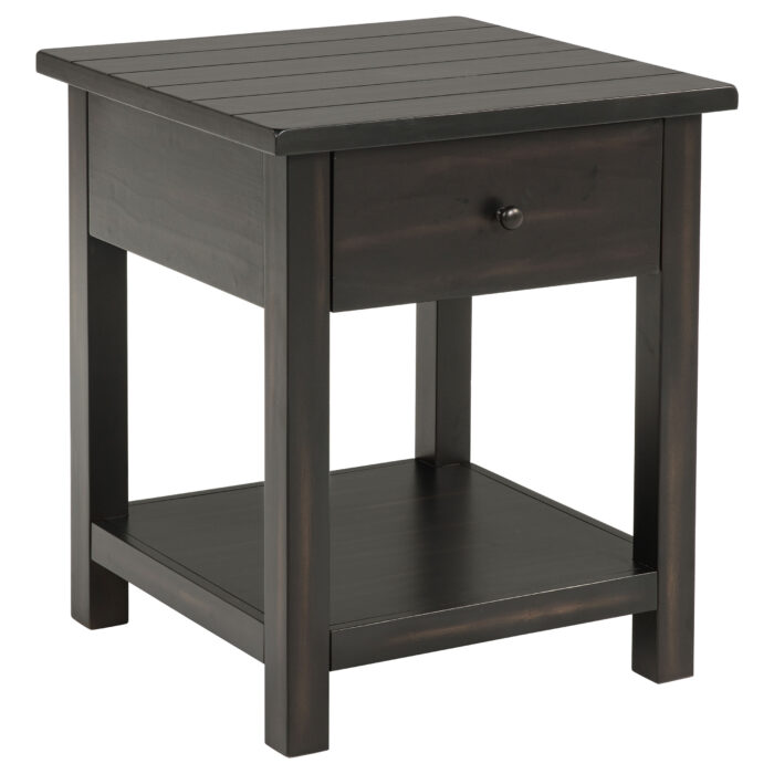 Payne 1-drawer Wood End Table with Shelf Distressed Java product image