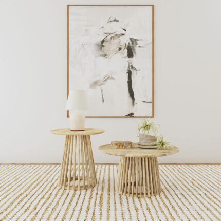 Touhy 2-piece Round Coffee and End Table Set Natural Mango product image