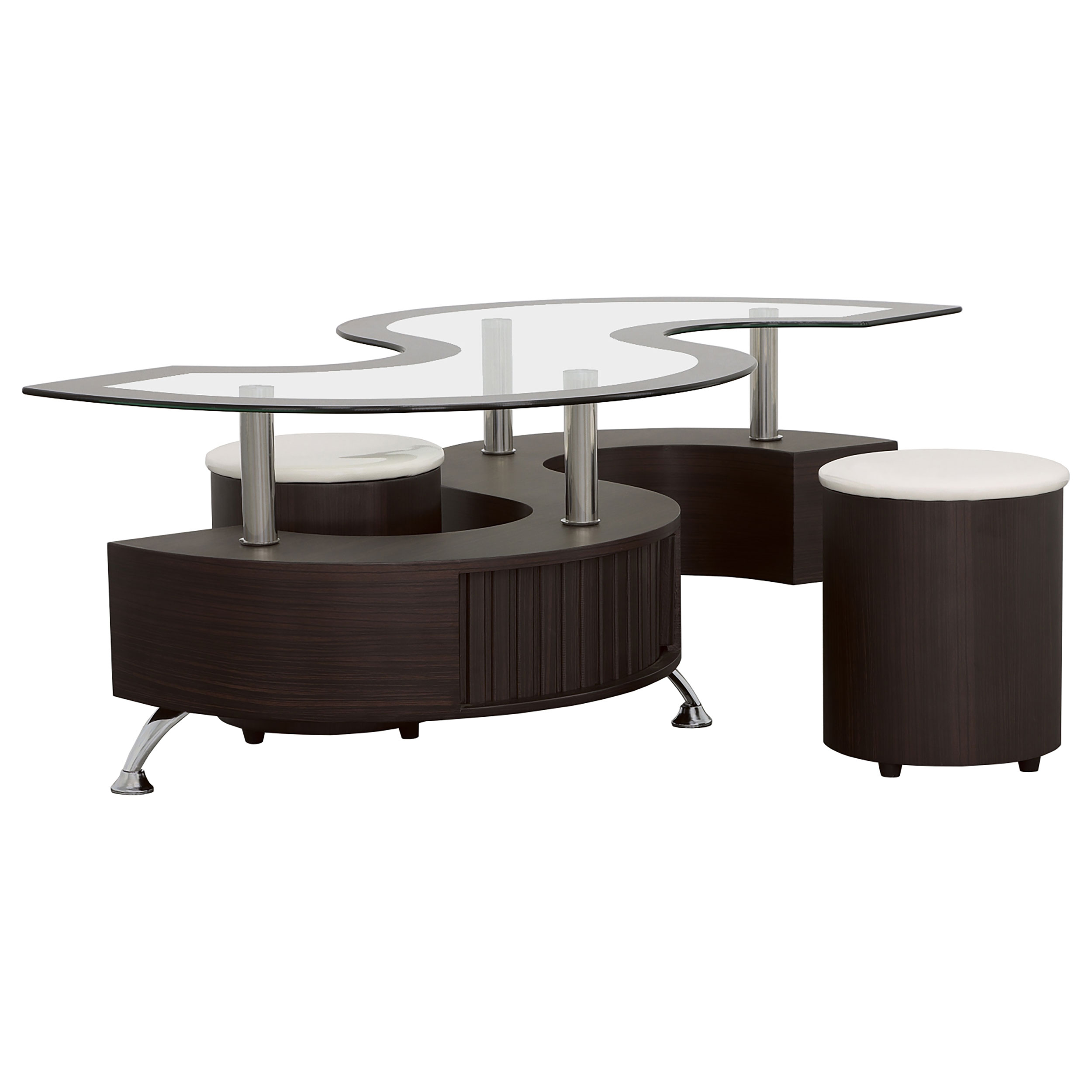 Buckley 3-piece Coffee Table and Stools Set Cappuccino Buckley 3-piece Coffee Table and Stools Set Cappuccino product image