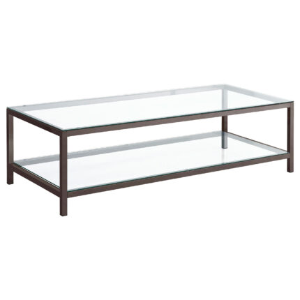 Trini 1-shelf Glass Top Coffee Table Black Nickel product image