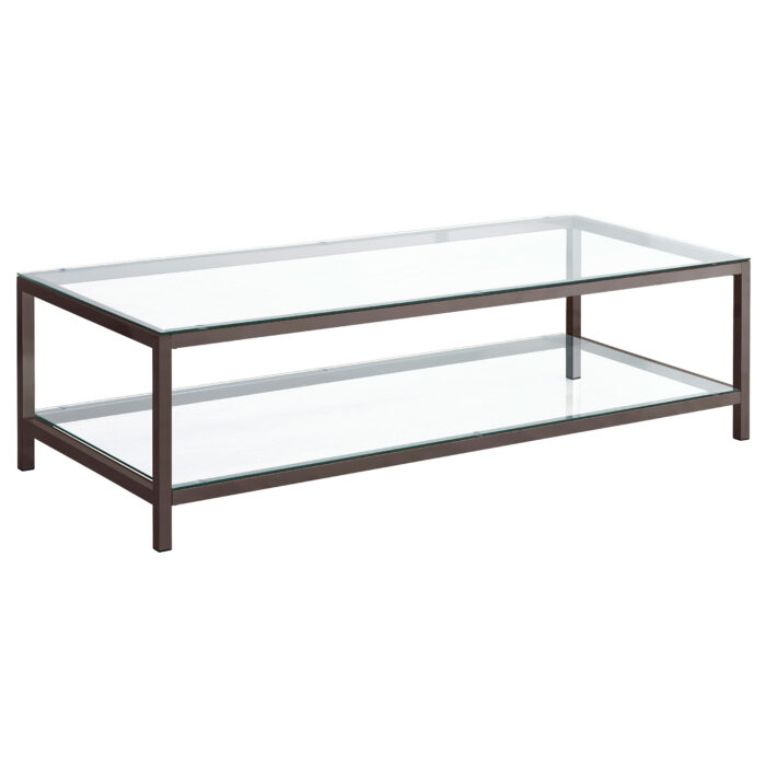 Trini 1-shelf Glass Top Coffee Table Black Nickel product image