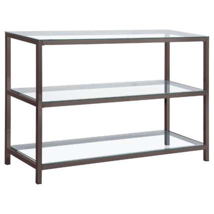 Trini 2-shelf Glass Top Entryway Console Table Black Nickel product image