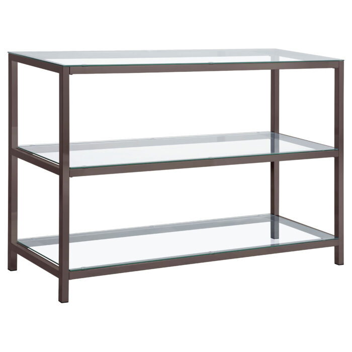 Trini 2-shelf Glass Top Entryway Console Table Black Nickel product image