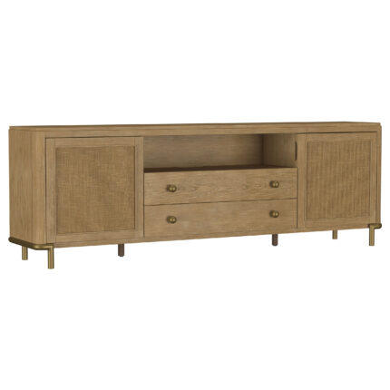 Arini Rattan Cane 2-door TV Stand Media Console Sand Wash product image